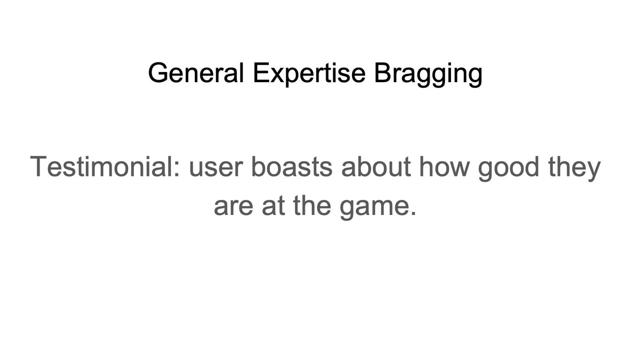 General Expertise Bragging (by Charlotte)