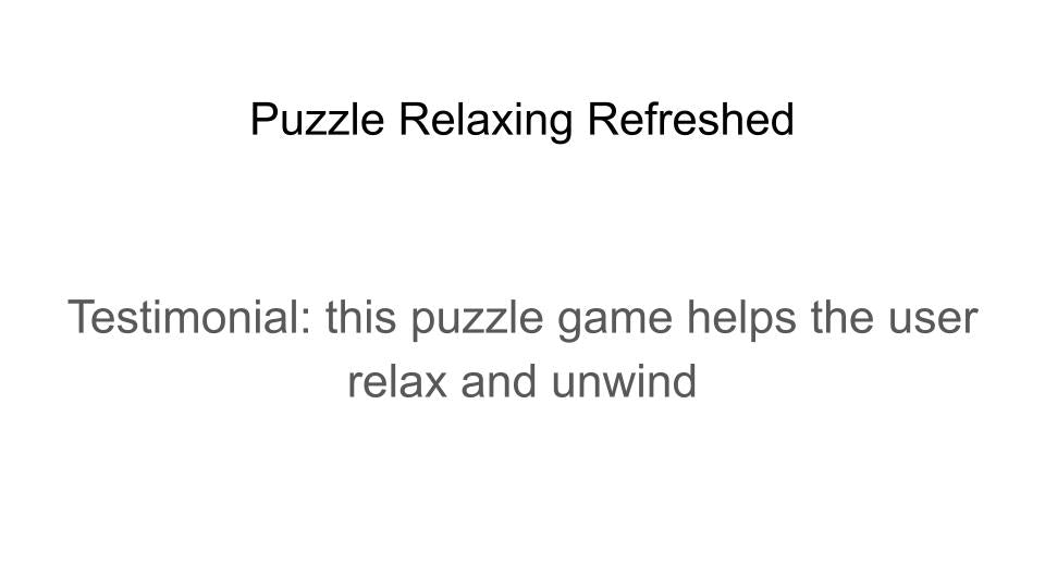 Puzzle Relaxing Refreshed (by Dan)